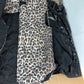 AllSaints Girls Black Rain Coat 11-12Y Waterproof Hooded Leopard Print Gilet