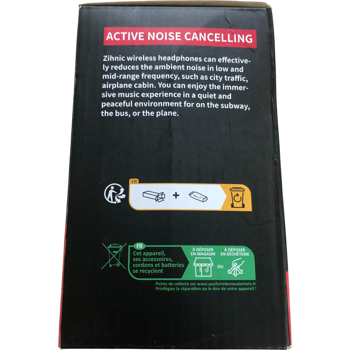 ZHINIC WH-920 Active Noise Cancelling Wireless Headphones Black New Condition