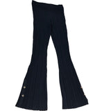 River Island Black Flared Ribbed Trousers UK8 Women's Stretchy Chic Style