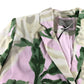 River Island Cropped Blazer Jacket UK6 Women's Floral Print Green Pink Lined
