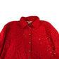River Island Women's Red Cotton Blouse Size UK S Light Weight Hole Detail