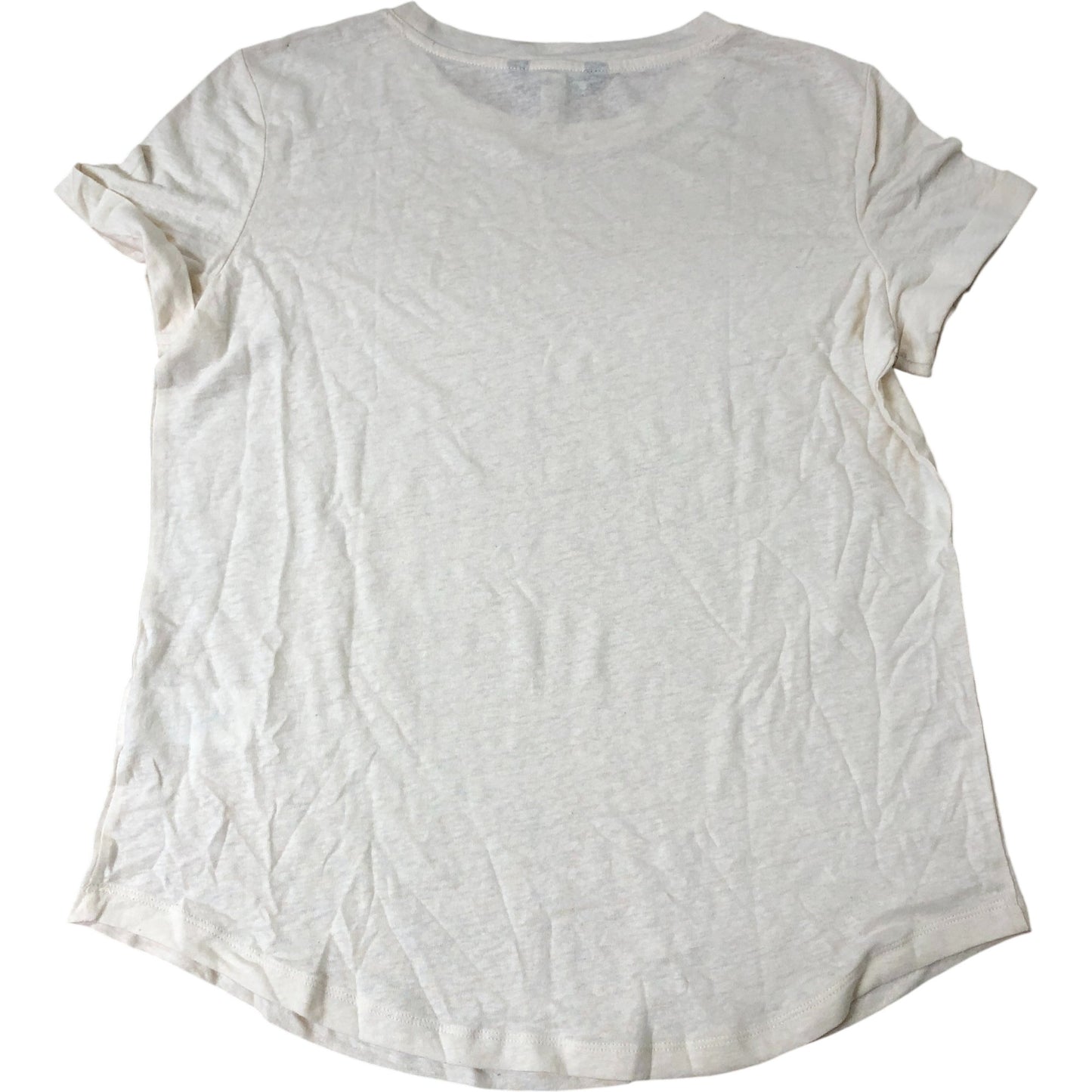 Lauren Ralph Lauren Women's Pale Cream T-Shirt Size M Casual Linen Blend