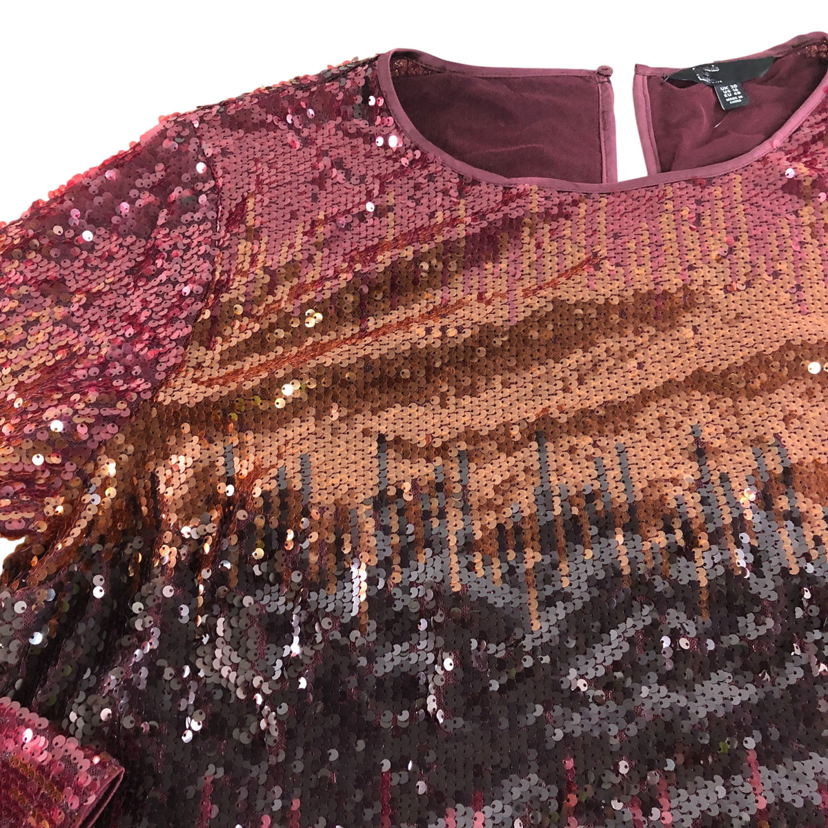 Friends Like These Ombre Red Long Sleeve Sequin Top - Size 20