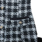 River Island Black White Checked Dress With Faux Fur Trim