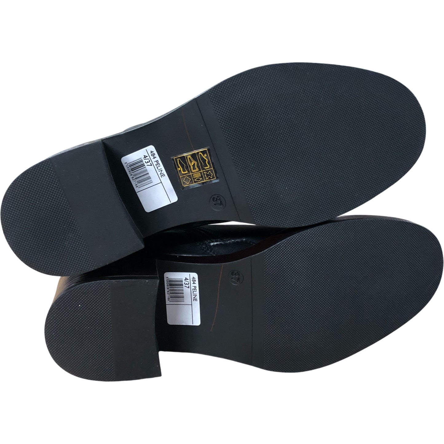 Dune Modern Black Leather Ankle Boots UK 4 Women's Zippered Stylish Heels