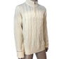Ben Sherman Ecru Zip Neck Sweater L Men's Pullover Knit Top Classic Style