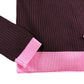River Island Ribbed Long Sleeve Polo Sweater UK XS Women's Dark Purple Pink Trim