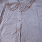 Baukje Organic Cotton Blouse/Top UK16 Women's Pink Short Sleeve Lace Collar