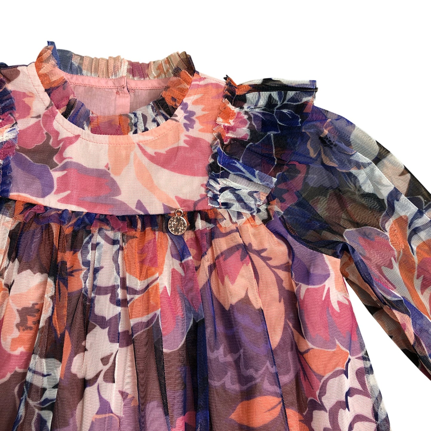 Angel & Rocket Girls Floral Dress Age 6-7 Frock Long Sleeve