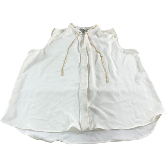 River Island Sleeveless Blouse UK16 Women's Cream With Gold Details