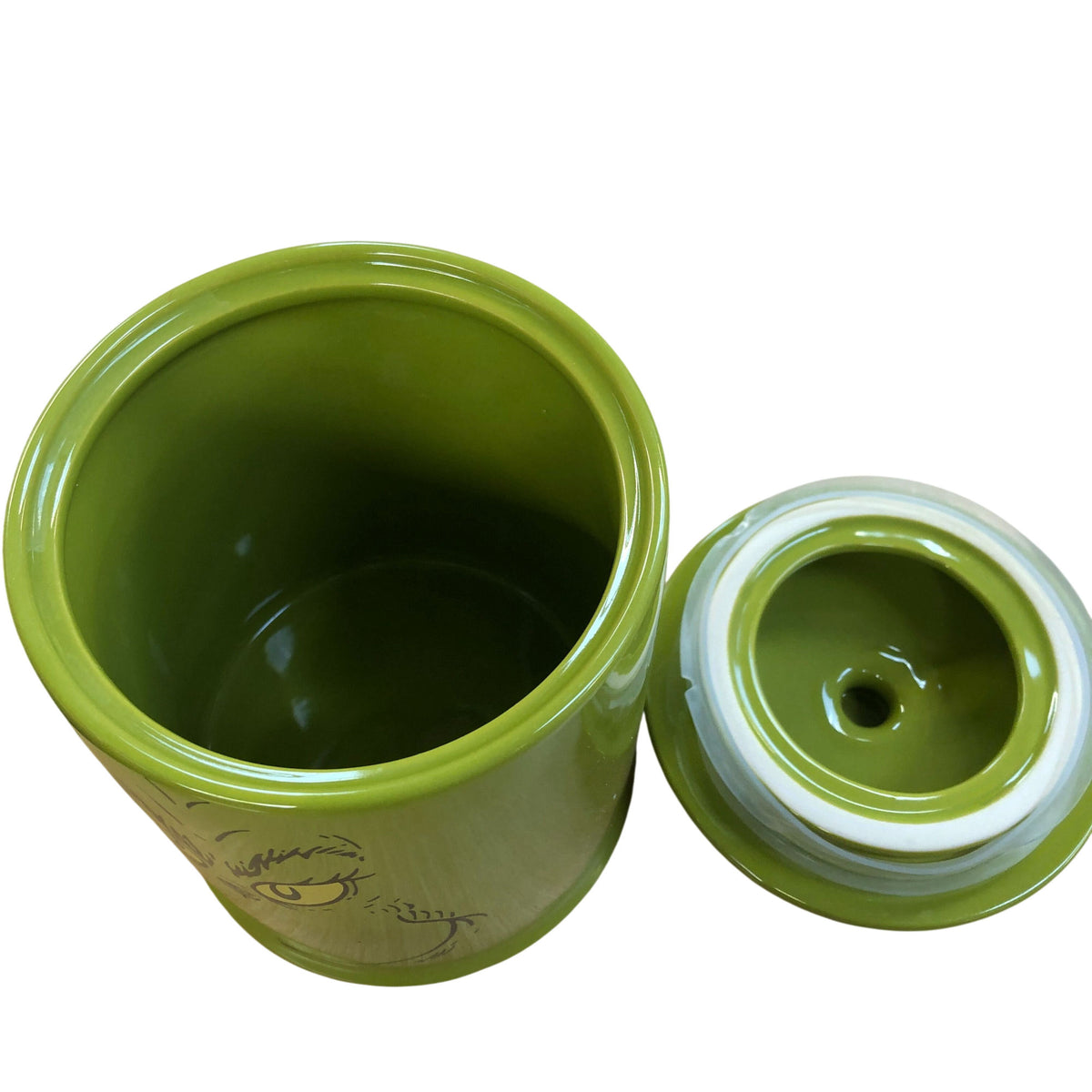 Grinch Cookie Jar Green Ceramic Canister