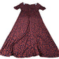 Maxi Dress Women's Casual Short Sleeve Patterned Red Floral UK10