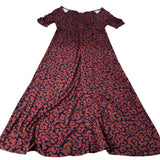 Maxi Dress Women's Casual Short Sleeve Patterned Red Floral UK10