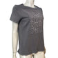 River Island UK8 Women's Grey Floral Embroidery T Shirt Casual