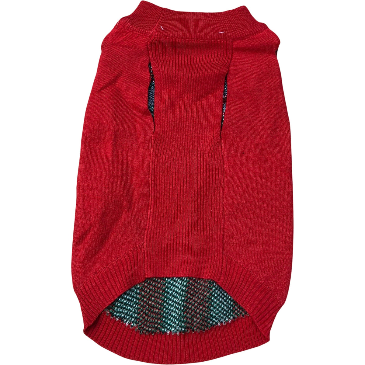 Pet Christmas Sweater Red Gingerbread Design Warm Knit M