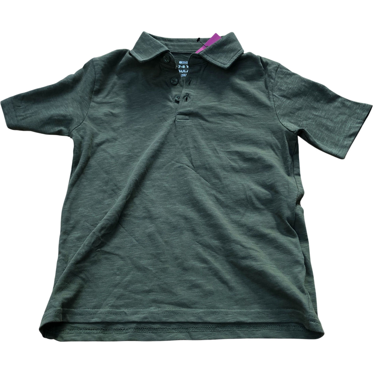 Mountain Warehouse Polo Shirt Age 7-8 Years Boys Olive Green Short Sleeve