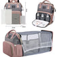 Pink Multifunctional Folding Cot And Changing Bag