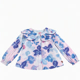 Pink Floral Print Blouse Size 5 Years Girls Cotton Top