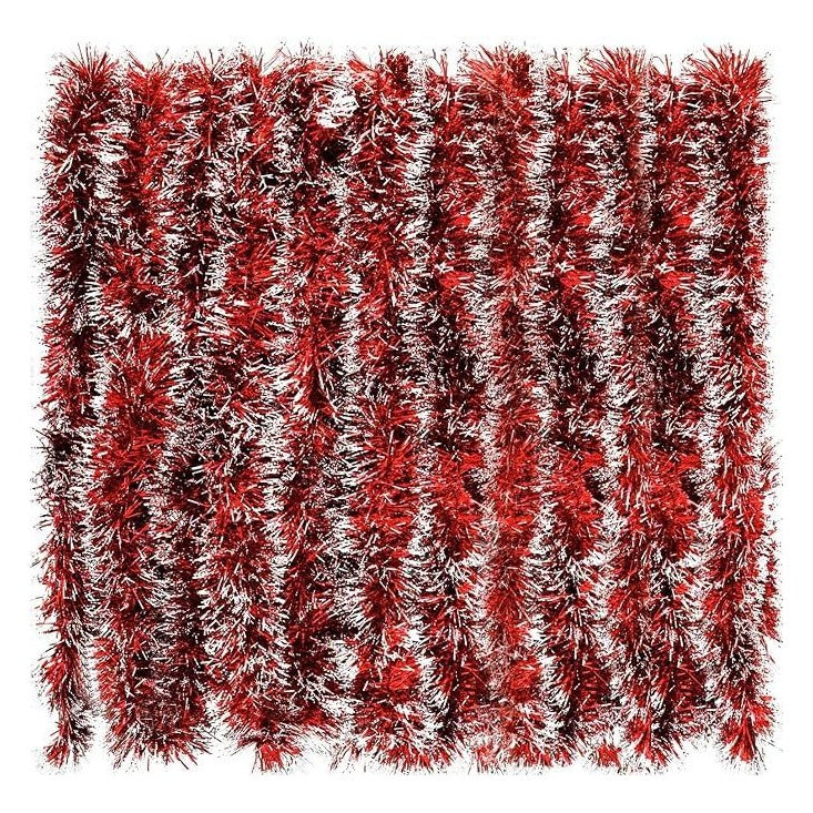 Red Tinsel Glitter Christmas Garland