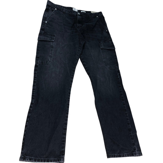 River Island Denim Specialist W36 L34 Men's Cargo Trousers Black Straight