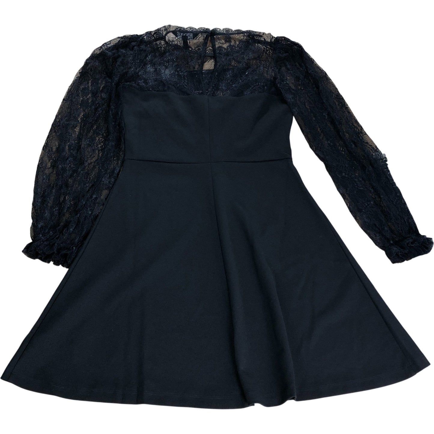 Friends Like These UK8 Women's Black Lace Sleeve Dress Flared Skirt