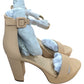 Dream Pairs Heels UK5 Women's Nude Platform Strappy Block Heel Shoes
