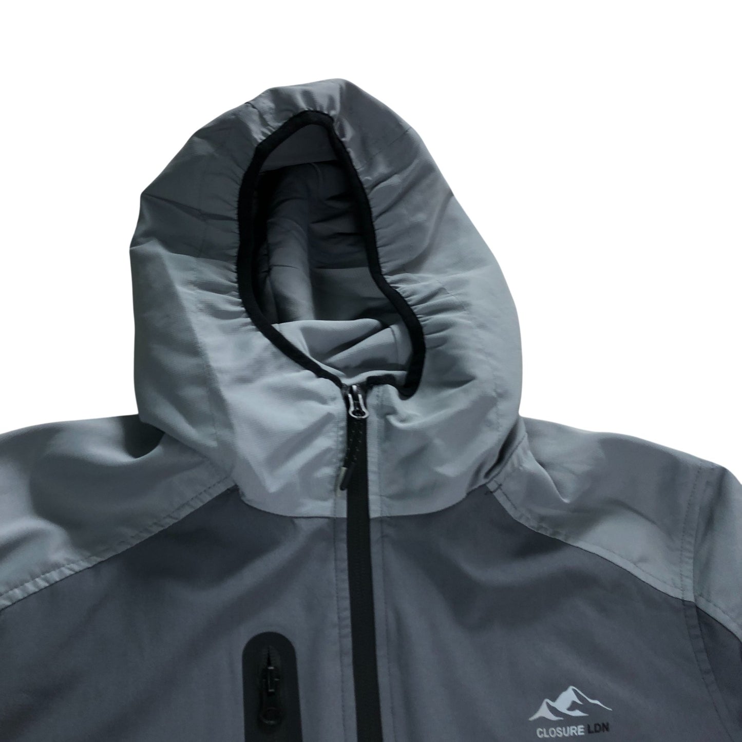 Closure London Grey Hooded Track Jacket - Size Medium