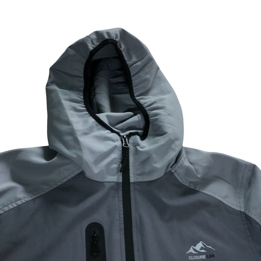 Closure London Grey Hooded Track Jacket - Size Medium