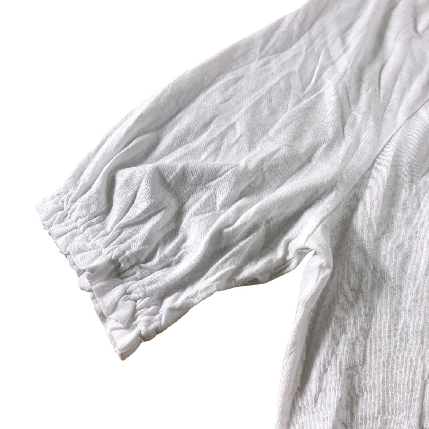 White Short Sleeve Jersey Button Up Top - Size 12