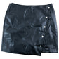 Women's Black Faux Leather Pencil Skirt Size 8 With Zip Detail Modern Style
