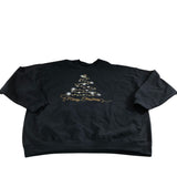 Merry Christmas Sweatshirt 3XL Unisex Black Christmas Tree Design