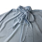 River Island UK12 Women's Light Blue Blouse Bow Tie