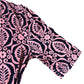 Pink Patterned Short Sleeve Wrap Jersey Top - Size 12