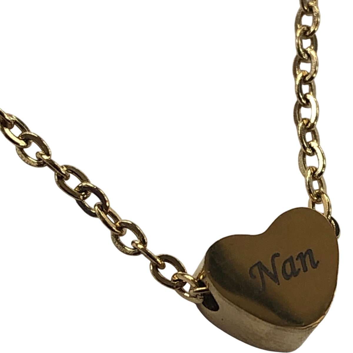 Nan Heart Pendant Necklace 18 Inch Gold Chain Jewellery for Women