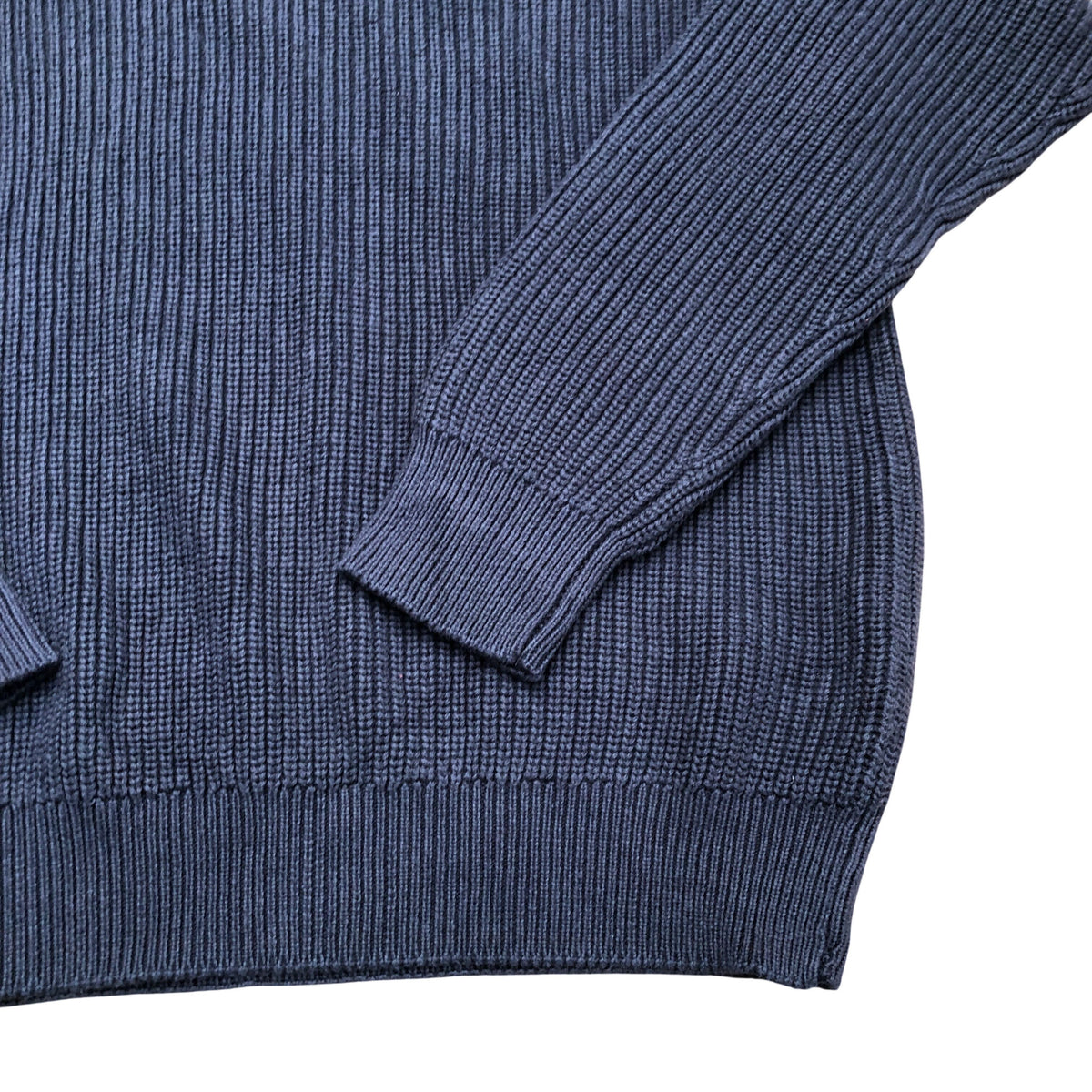Crew Clothing Company Navy Ribbed Crew Neck Sweater
