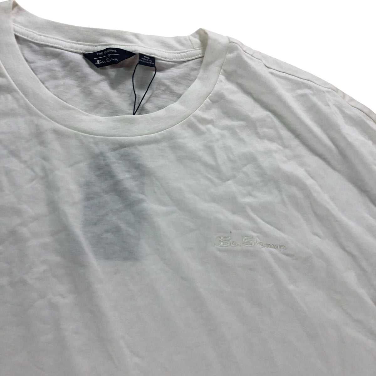 Ben Sherman 4XL Men's Ivory Chest Embroidery T-Shirt