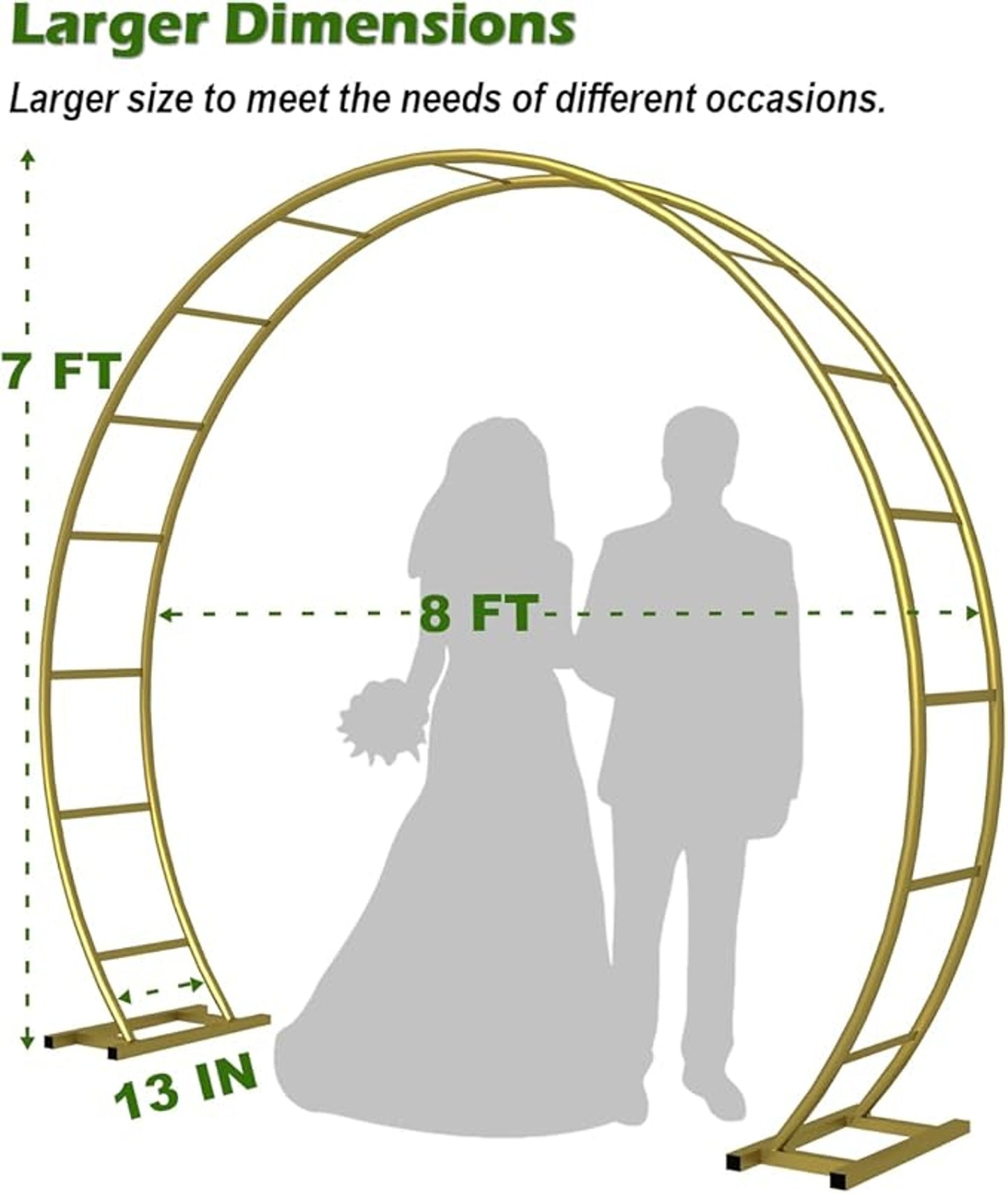 Queension Metal Wedding Arch | for Ceremony Party Decoration 7FT