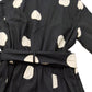 River Island UK10 Women's Black White Polka Dot Midi Dress Belted Short Sleeve
