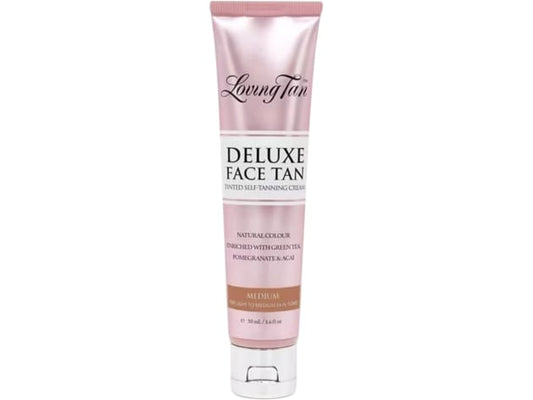 Loving Tan Deluxe Face Tan Tinted Self Tanning Cream 50ml Medium Natural Colour
