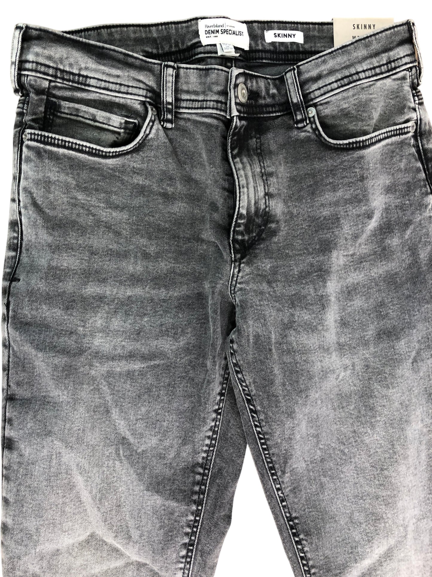 River Island Denim Specialist Skinny Jeans W30 L32 Men's Grey Dark Casual