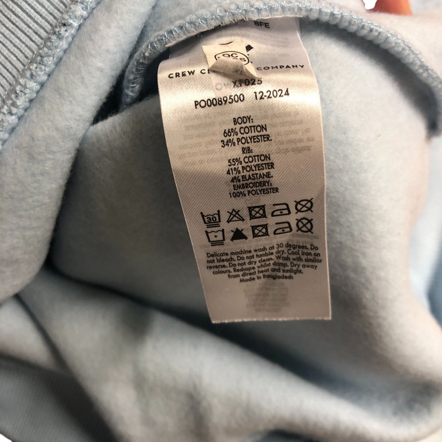 Crew Clothing Company Women's Size 14 Light Blue Floral Sweatshirt