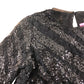 Lipsy London Black Sequin Top UK16 Women's Long Sleeve Party Wear