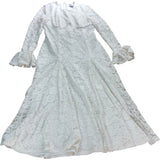 Club L London UK12 Women's Cream Lace Long Sleeve Midi Dress