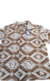 River Island Studios Brown Short Sleeve Shirt S Men's Lace Design Casual Top