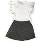 River Island Icon Girls Outfit Set 3 Piece Top Skirt Hair Tie Set Size 2/3 Years