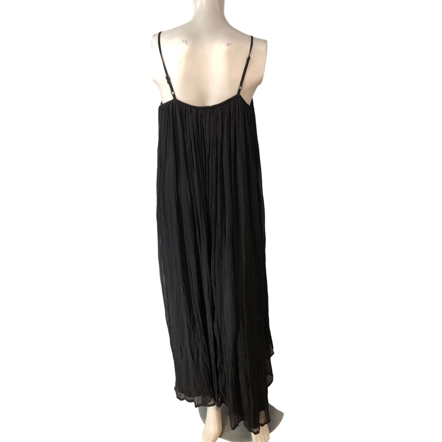 River Island Black Maxi Dress Size 6 Women's Sleeveless Pleated Style