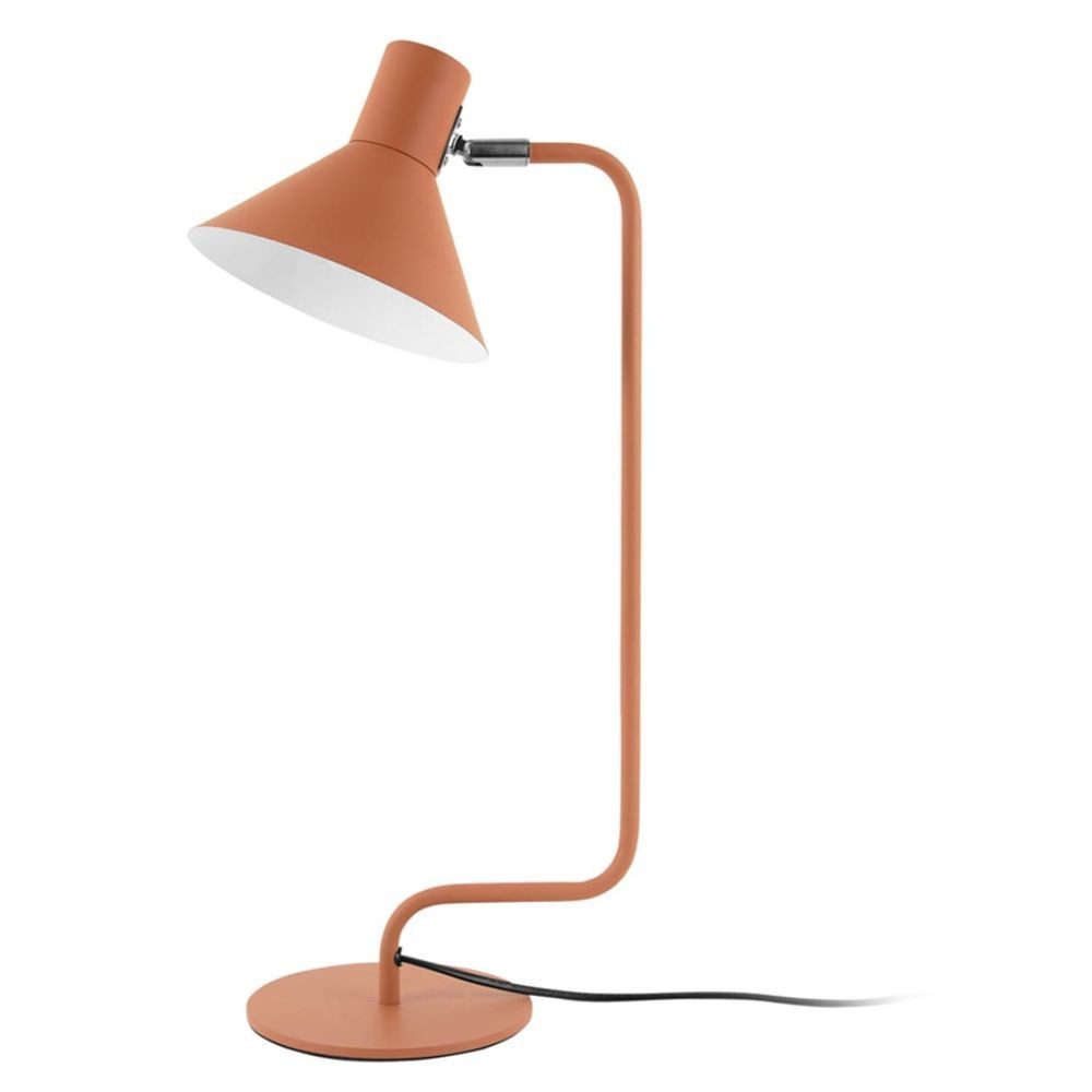 Leitmotiv Table Lamp Retro Curved Metal Burned Orange 50cm E14 Light Fixture