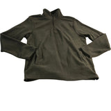 KANGAROO POO Fleece Pullover Men's Lightweight Zip Neck Green Size Medium