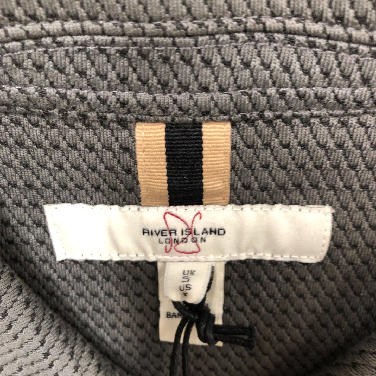 River Island Jacket S Men's Zip Up Casual Wear Stylish Grey Cotton Blend
