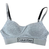CALVIN KLEIN Sports Bra Small Grey Women's Comfortable Cotton Blend Design
